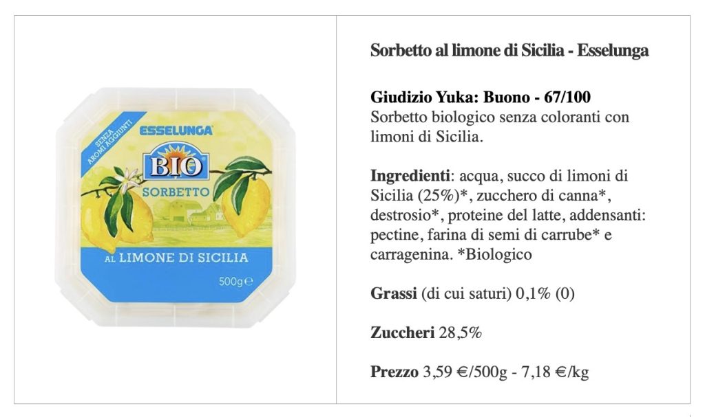 migliori gelati Yuka