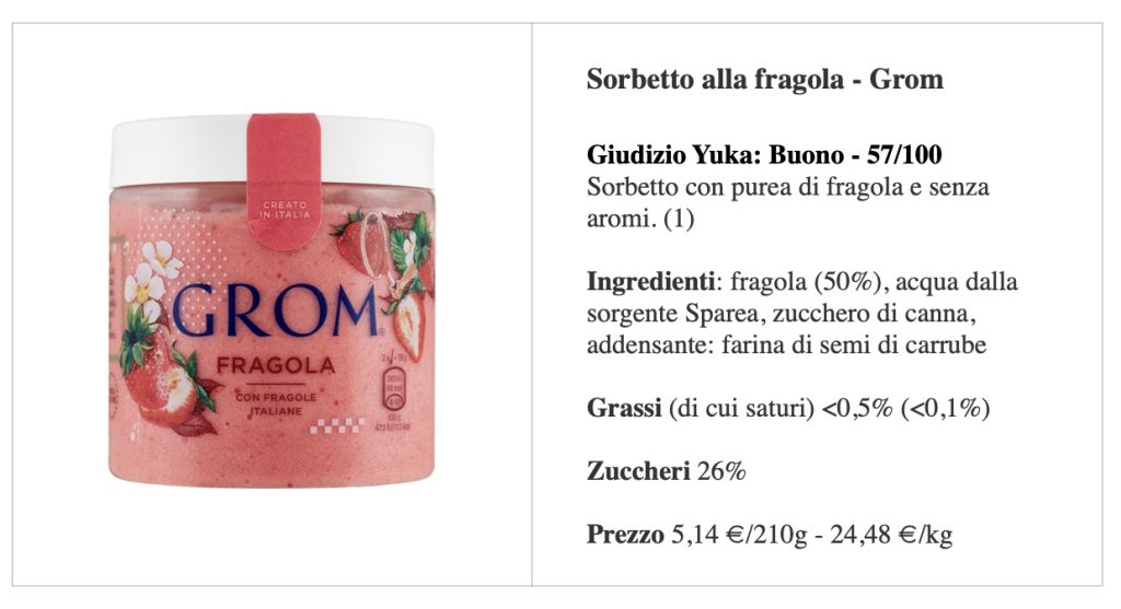 migliori gelati Yuka